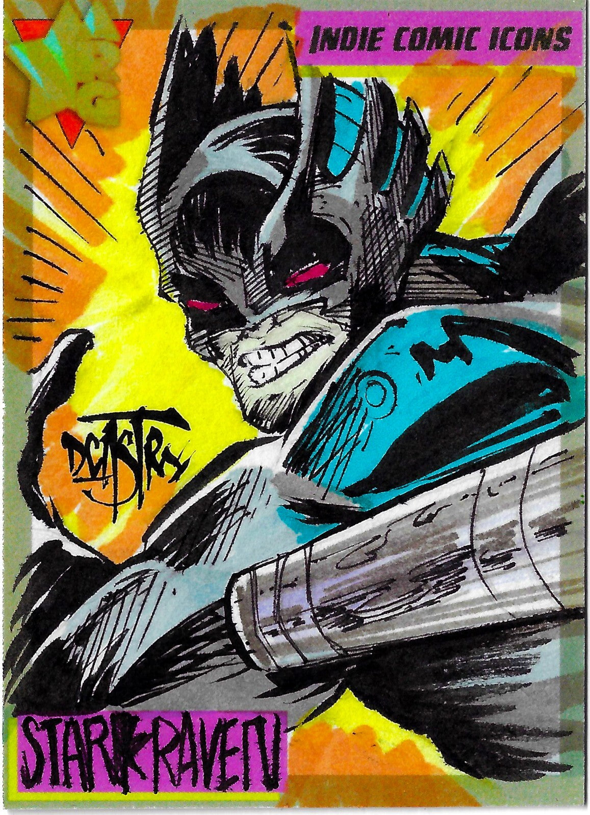 Indie Comic Icons Sketch Card w Original Stark Raven Art DCastr (2023) ARG