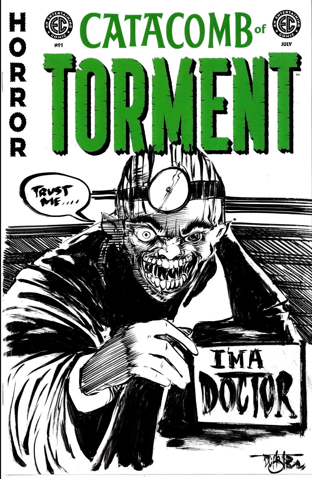 Catacomb Of Torment 1 (2025) Oni EC Comic Sketch Cover Var W Original DCastr Art