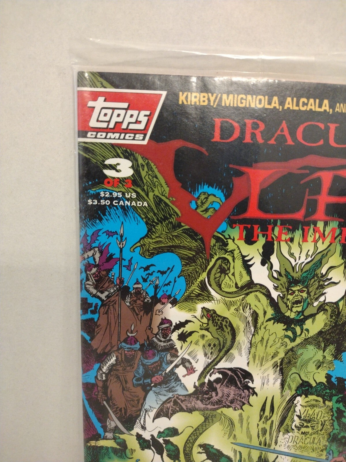 DRACULA Vlad The Impaler #3 (1993) Topps Comic Bagged w Cards Esteban Maroto