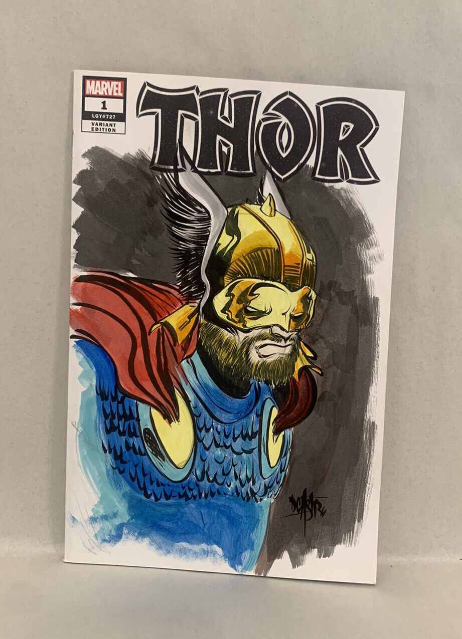 Thor #1 Blank Sketch Variant Cover Comic 2020 W Original Art Dave Castr