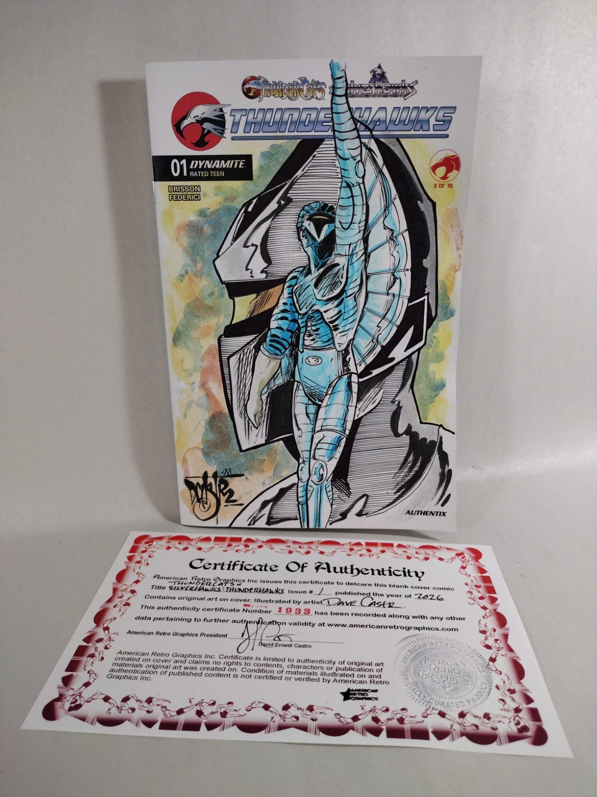 Thundercats Silverhawks 1 Dynamite 2026 Sketch Cover Comic W Original DCastr Art