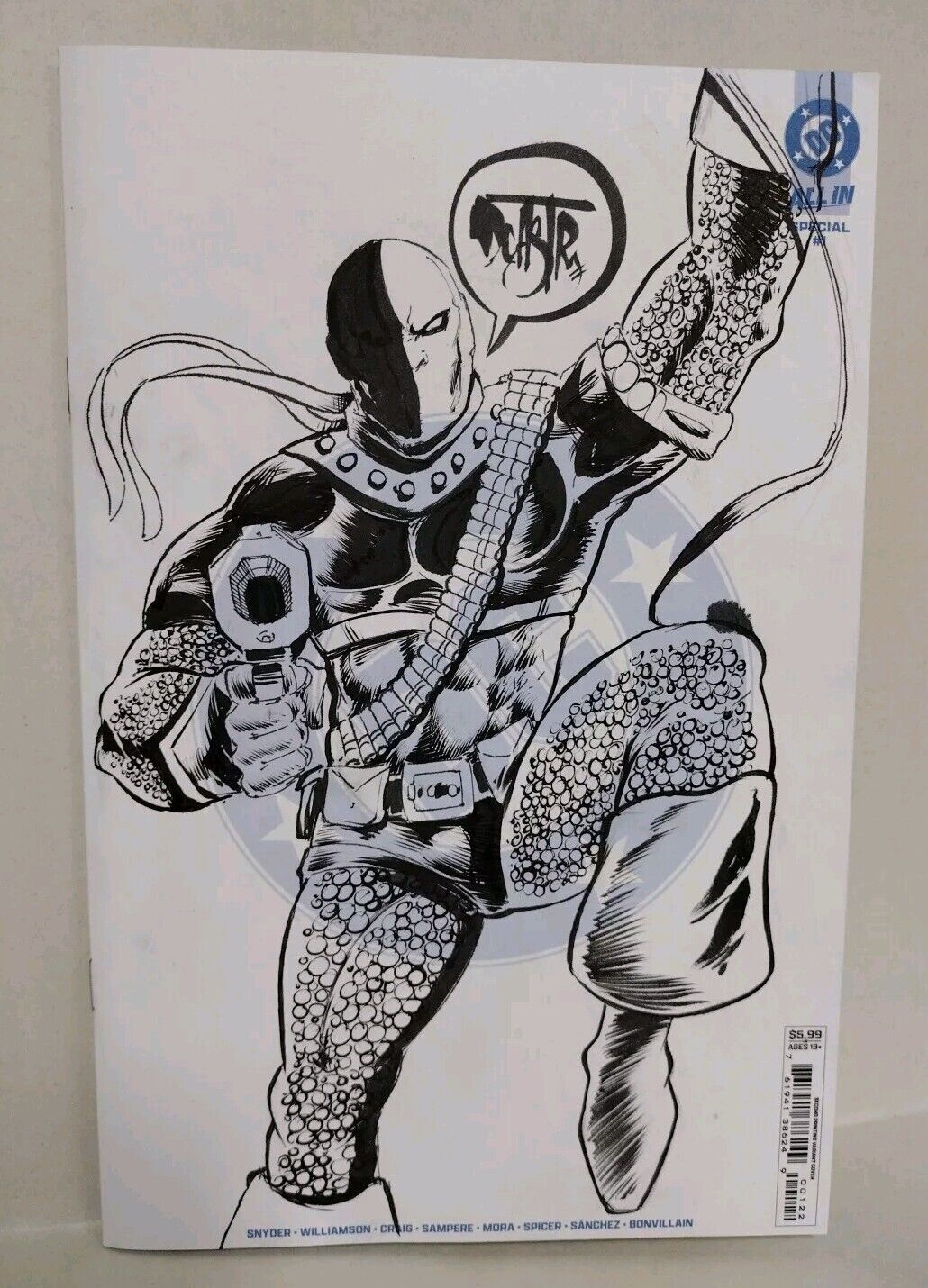 DC All In Special #1 (2024) Sketch Cover Comic W Original DCastr Deathstroke Art