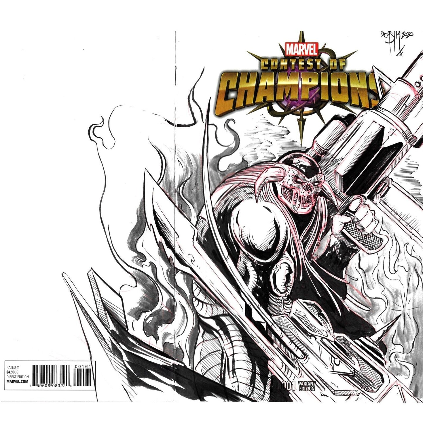 Contest Of Champions 1 2015 Marvel Sketch Variant W Original Deaths Head II Art