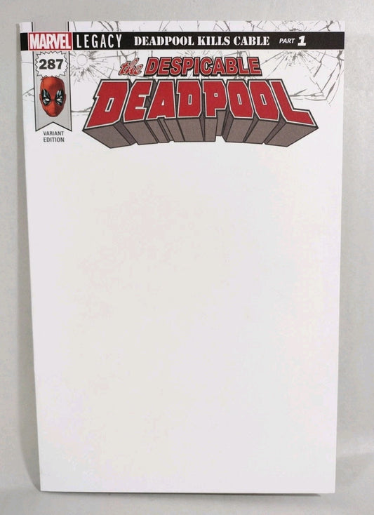 Despicable Deadpool #287 (2017) Marvel Comic Blank Sketch Cover Variant VF-NM