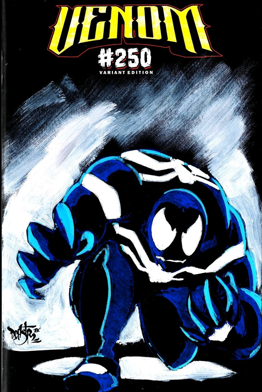Venom #250 (2025) Marvel Black Sketch Cover W Original Dave Castr Art
