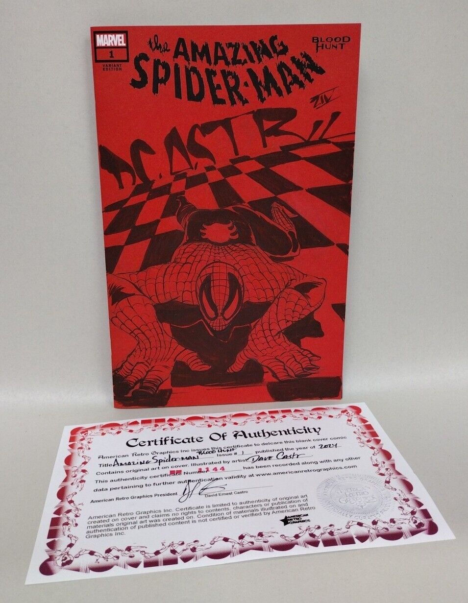 Amazing Spider-Man Blood Hunt #1 Marvel Red Sketch Var W Original DCastr Art