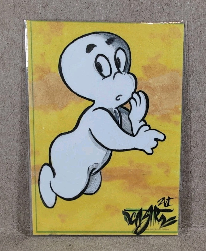 Dave Castr Crusin (2025) OAC Sketch Card W Original Harvey Comics Casper Art