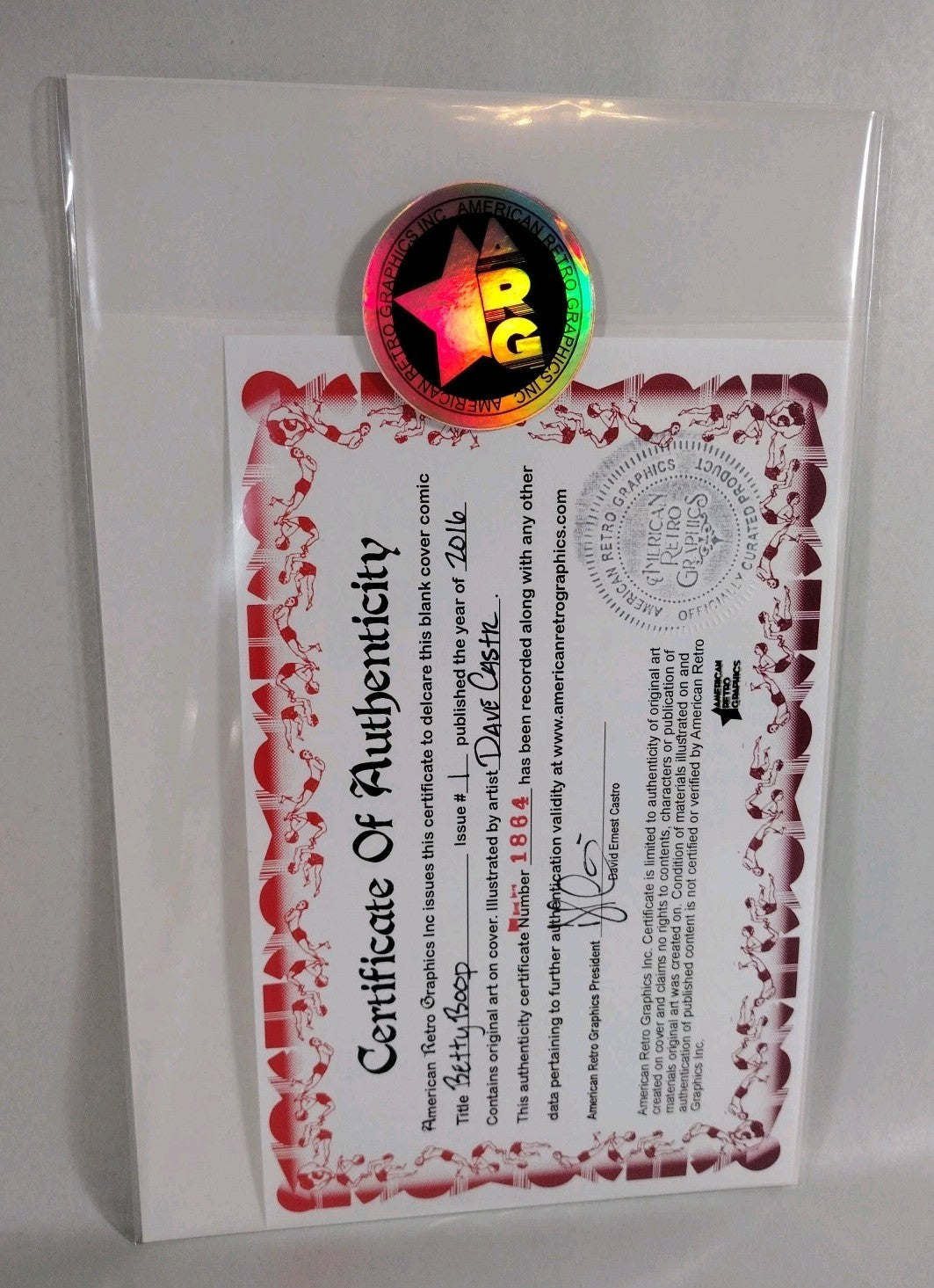 Betty Boop #1 (2016) Dynamite Sketch Cover Variant W Original Dave Castr Art