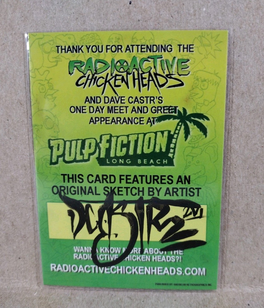 Radioactive Chicken Heads Exclusive Sketch Card W Original Rockin Robin Art