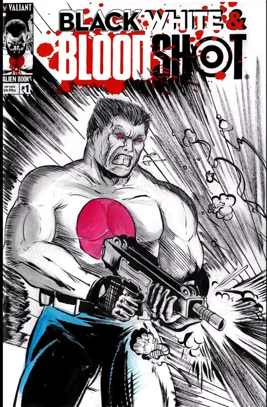 Black White & Bloodshot #1 Valiant Alien Comic Sketch Var W Original DCastr Art