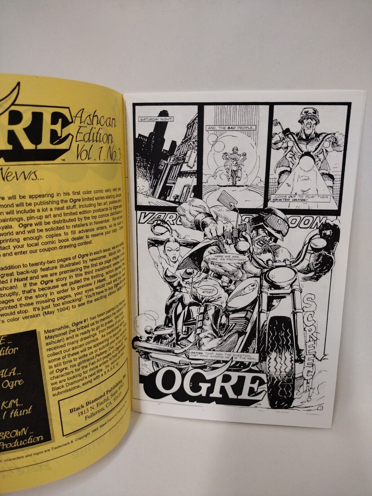 Ogre #3 Yellow Ashcan Signed Pete Ayala Phil White Minooh Kim I Hunt Flipbook