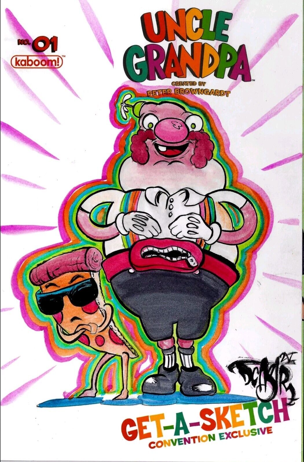 Uncle Grandpa #1 (2014) Boom Sketch Variant Comic W Original Dave Castr Art