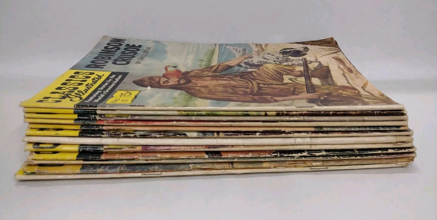 Lot Of 12 (1962-1964) Classics Illustrated Reader Comics Frankenstein 20k League