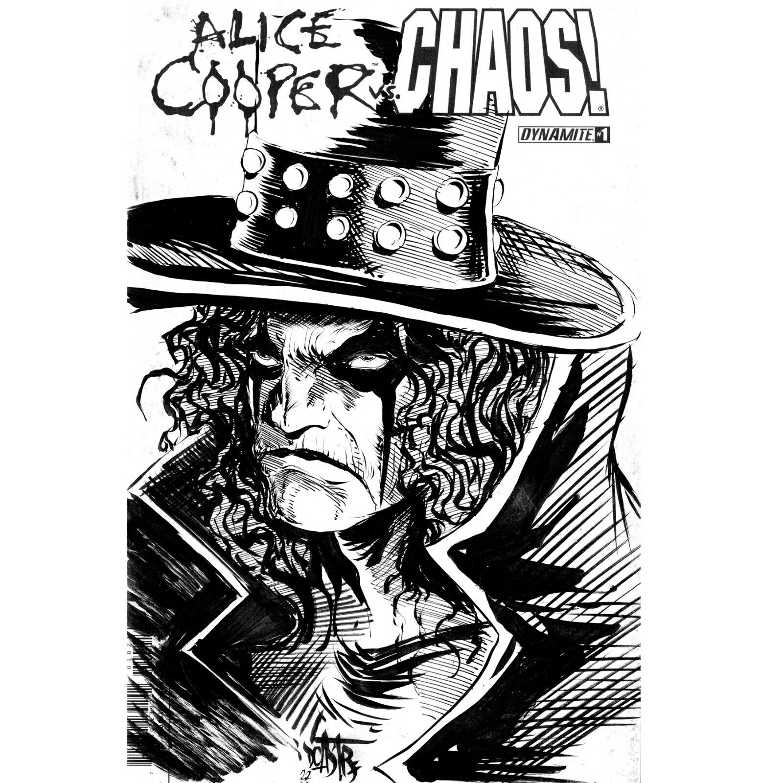 ALICE COOPER VS CHAOS! #1 Blank Cover Variant w Original Art Dcastr