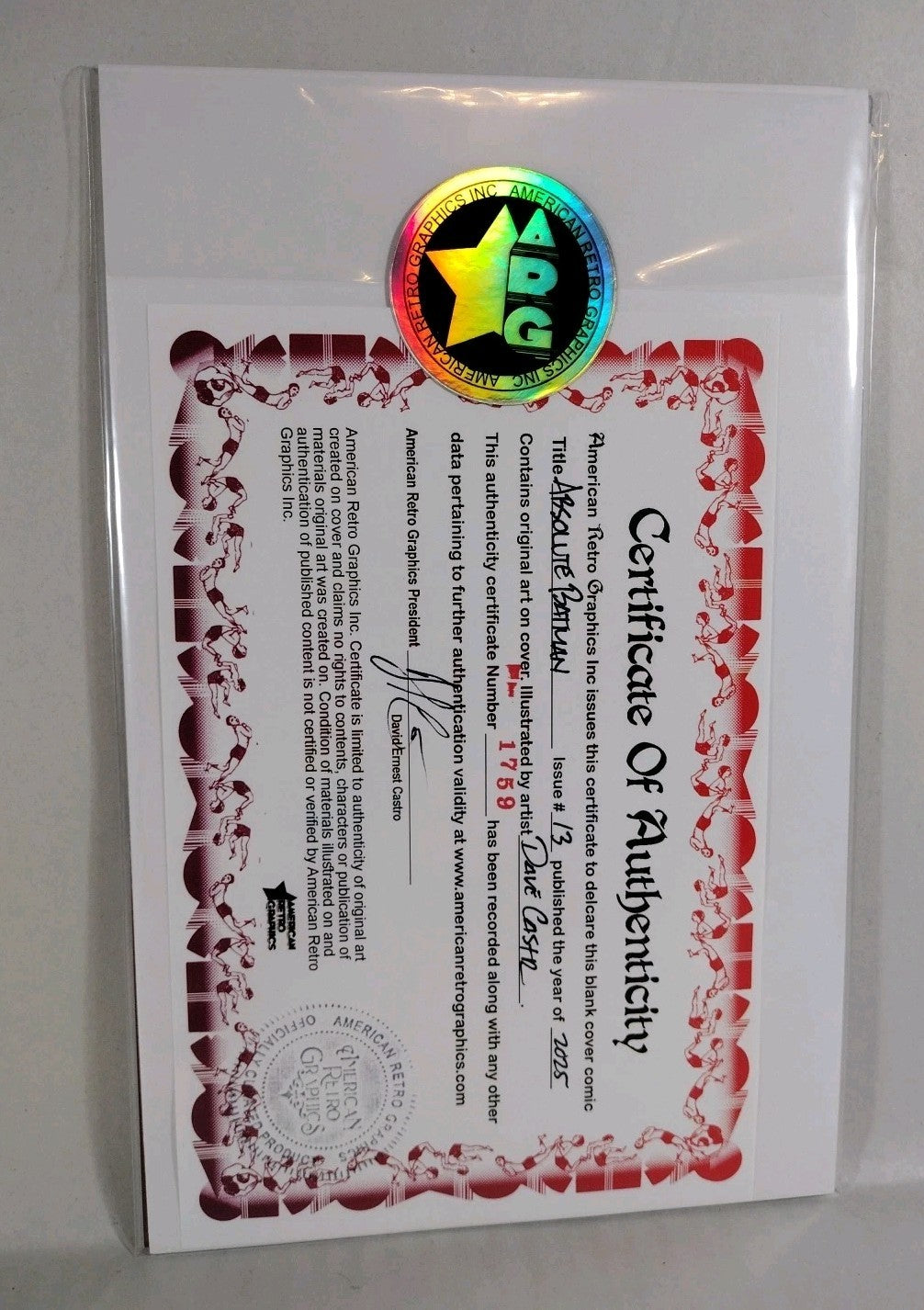 Absolute Batman 13 (2025) DC Comic Sketch Variant Cvr W Original Dave Castr Art