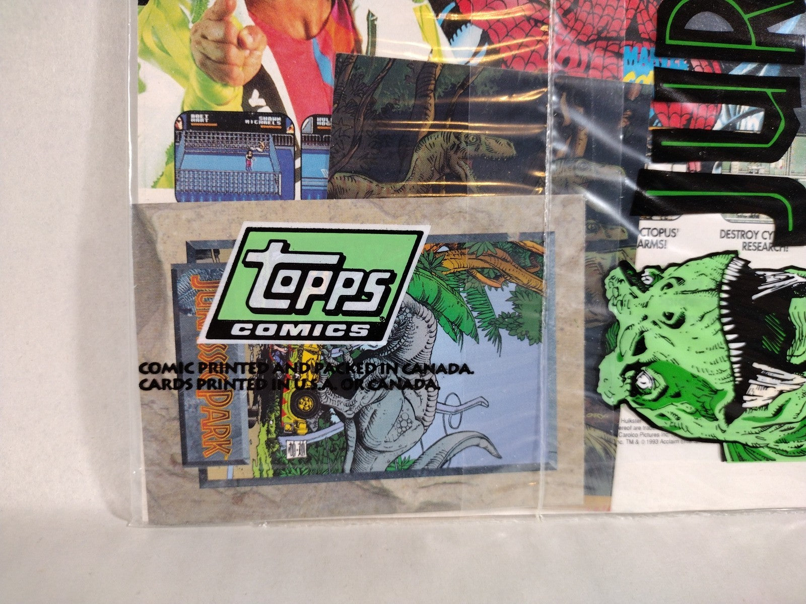 Jurassic Park (1993) Topps Comics Complete Movie Adaptation Set #1 2 3 4 W Cards