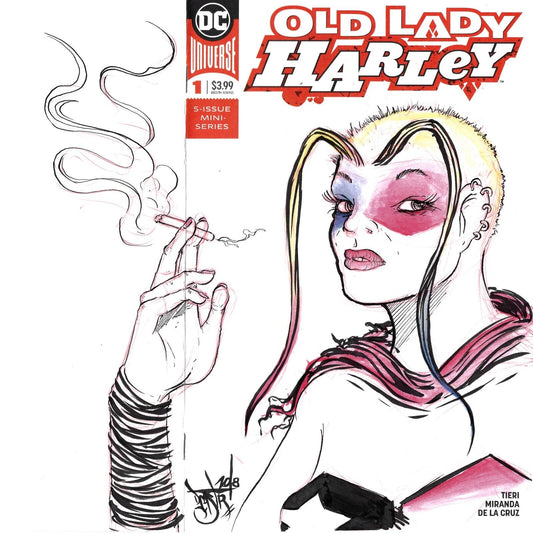 OLD LADY HARLEY #1 Blank Variant Cover W Original Dave Castr Old Creep Art