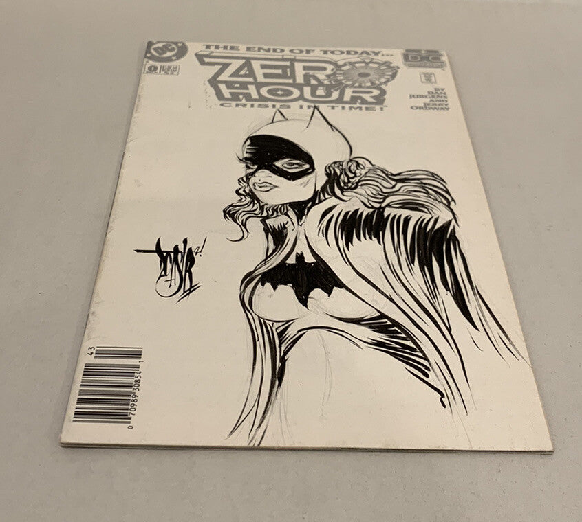 ZERO HOUR (1994) DC Comic White Cover W Original Dave Castr Batgirl Sketch Art