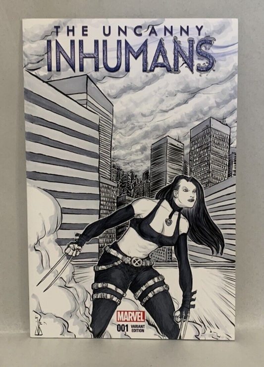 UNCANNY INHUMANS #1 Blank Sketch Variant Comic 2015 w Original UNIDENTIFIED Art