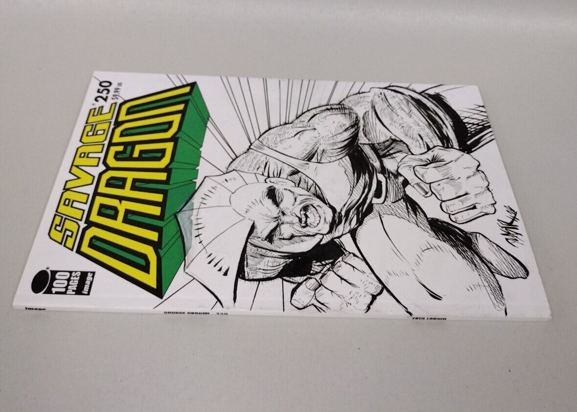 Savage Dragon #250 Blank Cover Comic w Original Art Dcastr w ARG COA # 