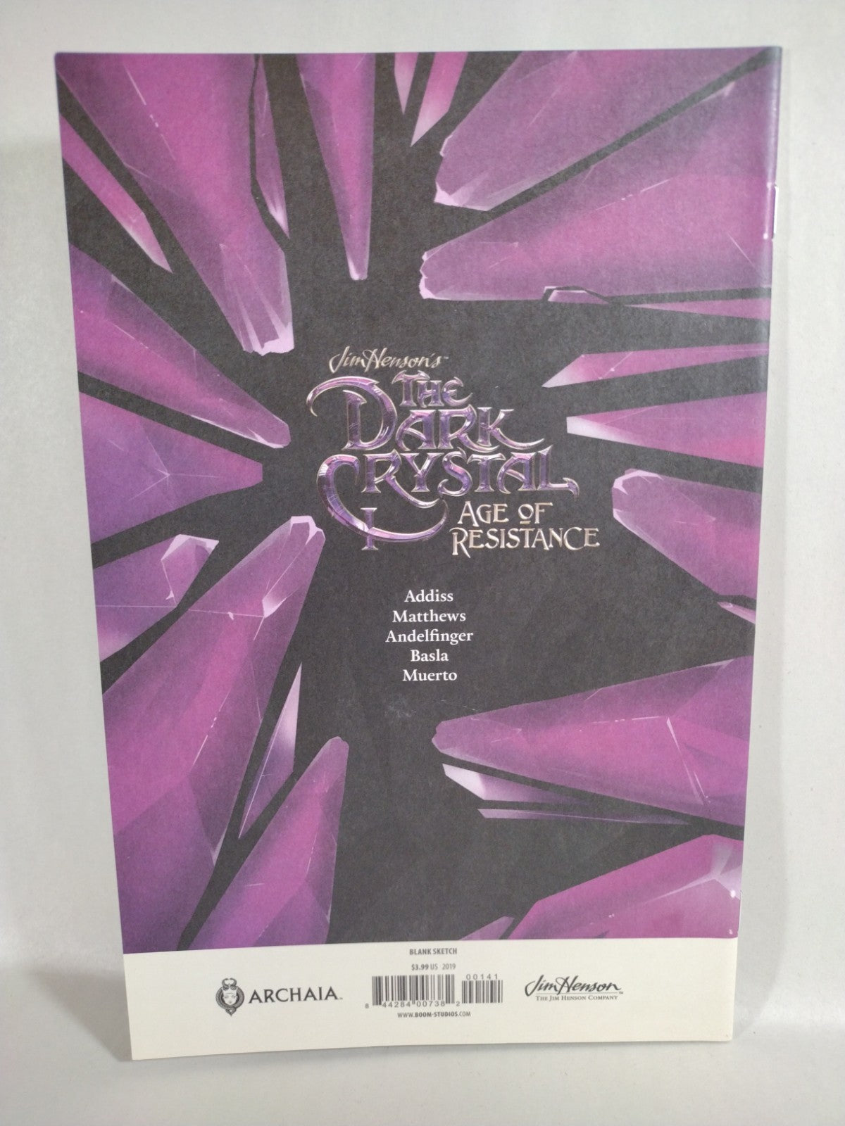 Dark Crystal Age of Resistance #1 (2019) Archia Blank Variant Corrected Cover NM