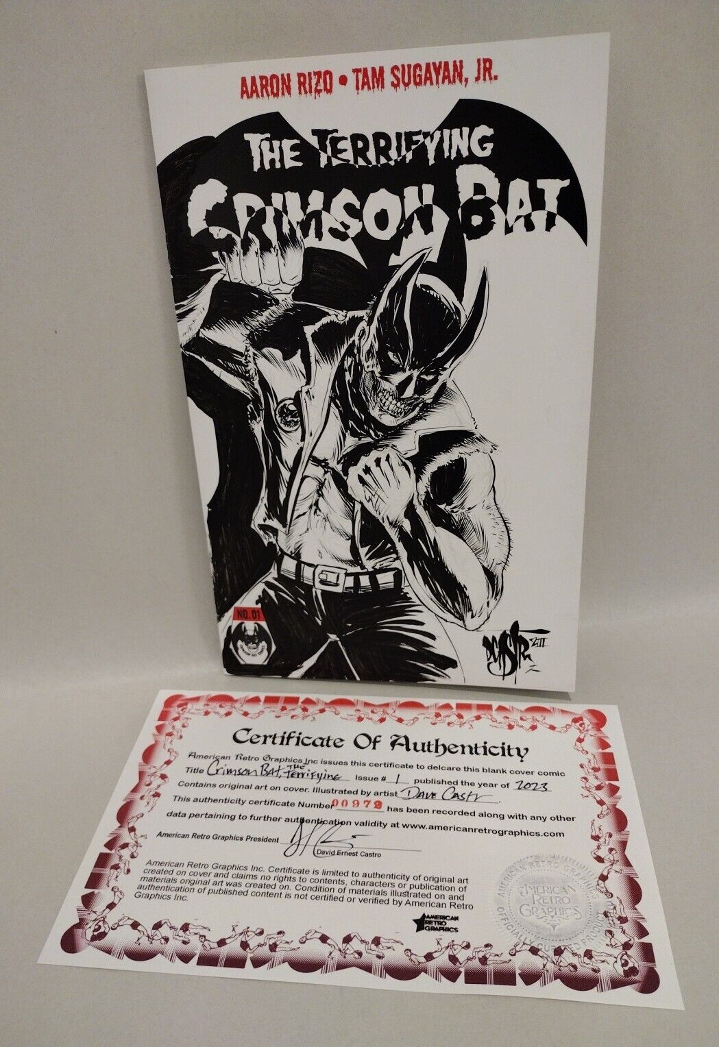 The Crimson Bat #1 (2023) Sketch Variant Cover Comic W Original Dave Castr Art