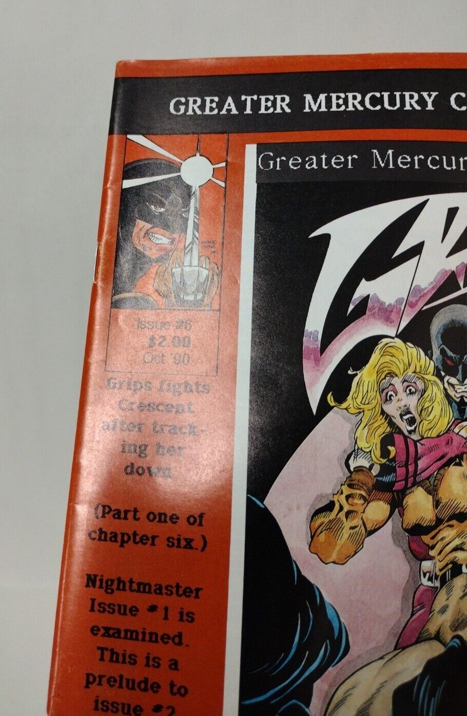 Greater Mercury Comics Action #6 (1990) featuring Grips + Night Master Rare GMC