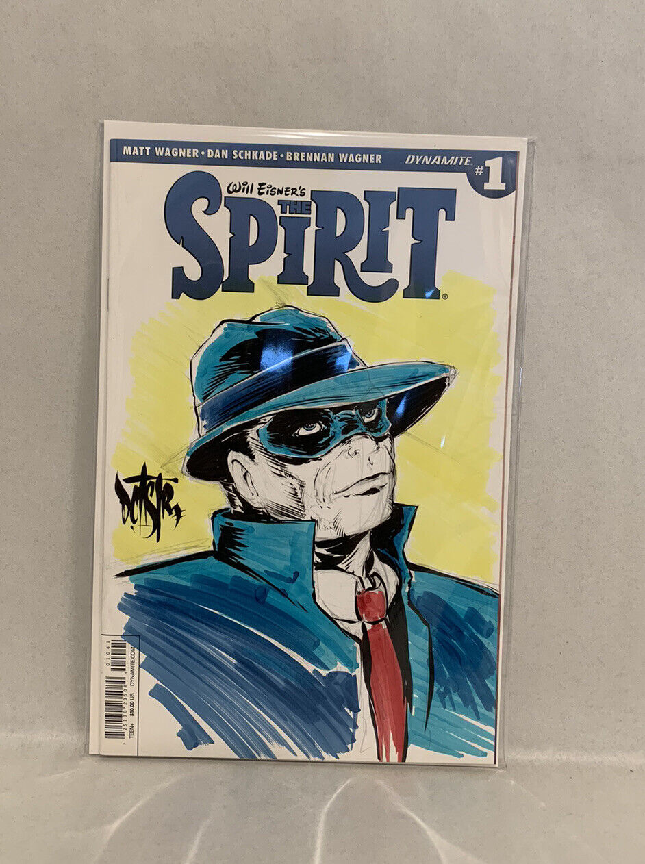 The Spirit #1 Blank Sketch Variant Cover Comic 2015 W Original Art Dave Castr