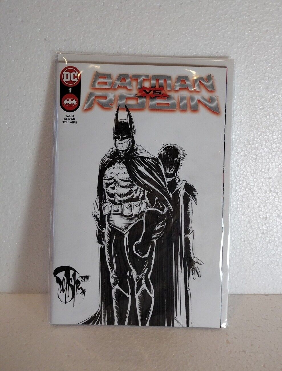 BATMAN VS ROBIN 1 (2022) Blank Cover Variant DC Comic w Original DCastr Art