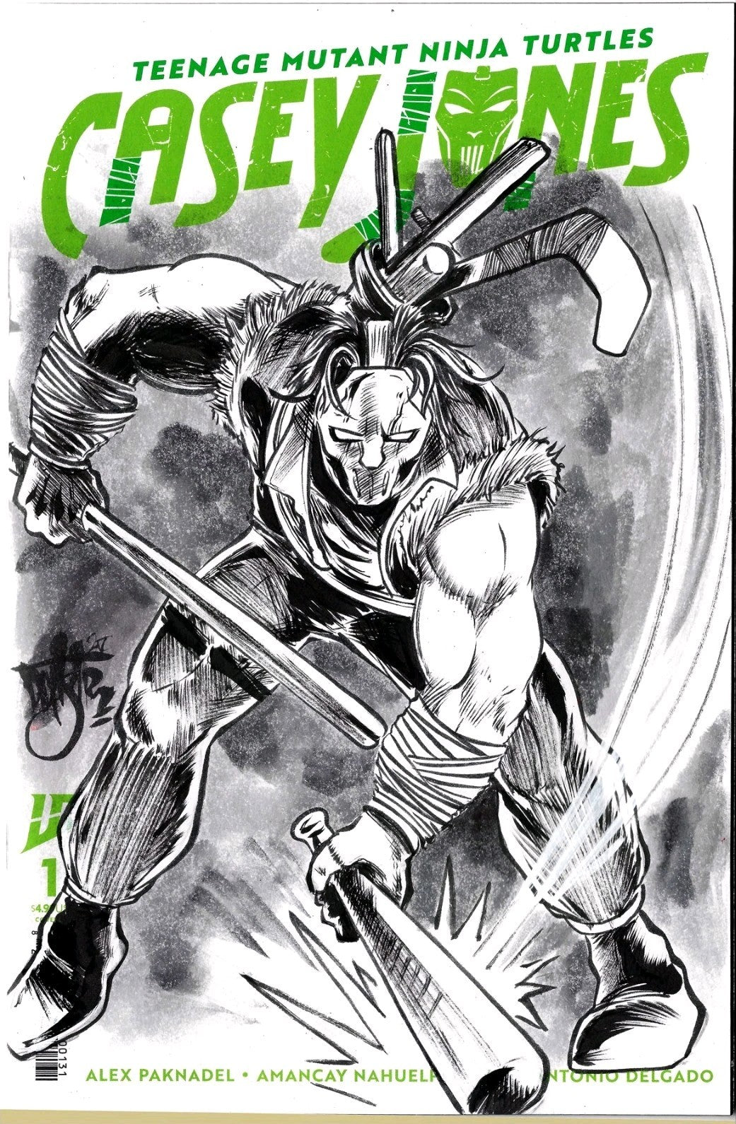 TMNT Casey Jones #1 (2025) IDW Comic Sketch Cover Variant W Original DCastr Art