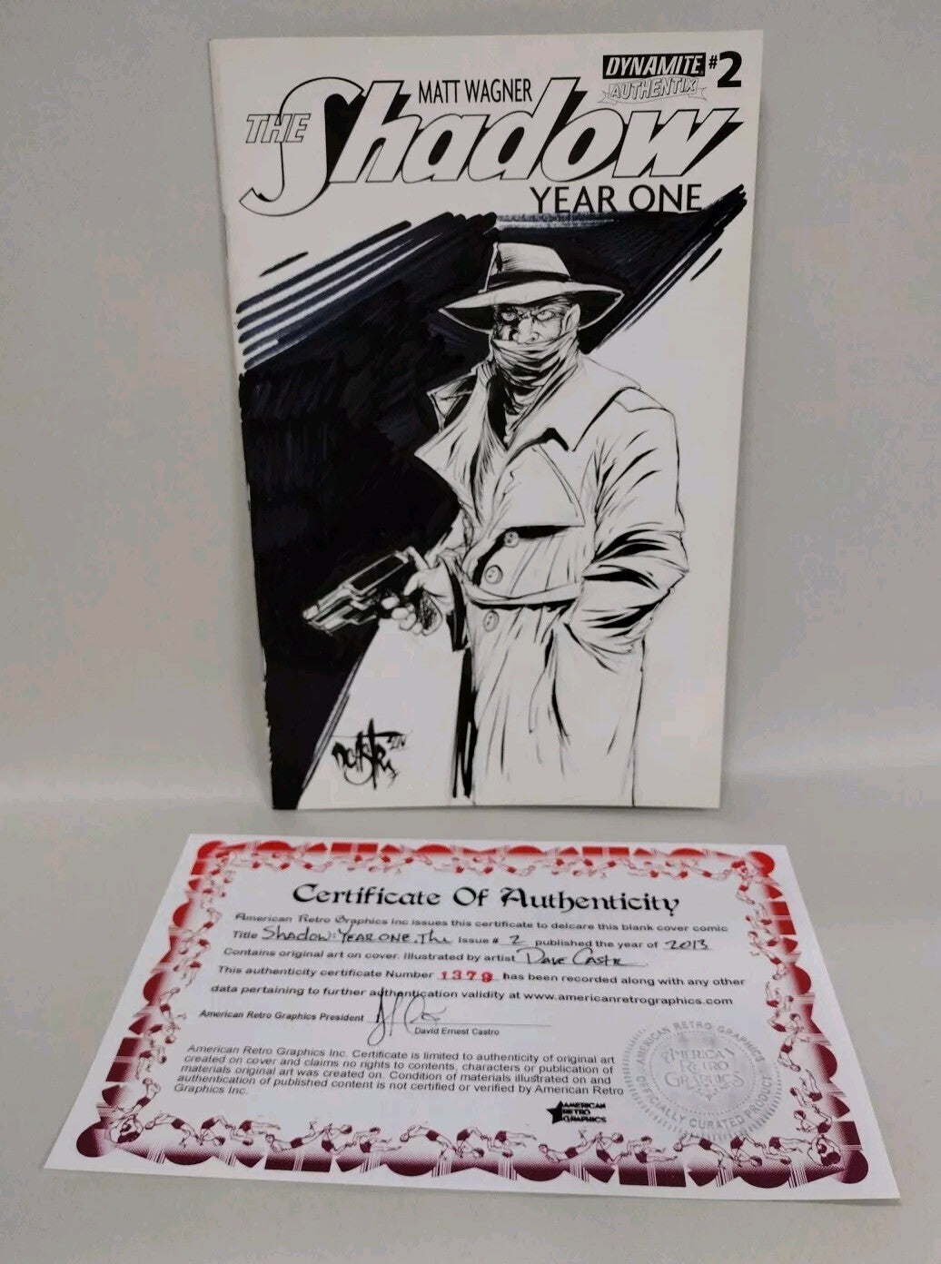 The Shadow Year One #2 (2013) Sketch Cover Variant W Original Dave Castr Art