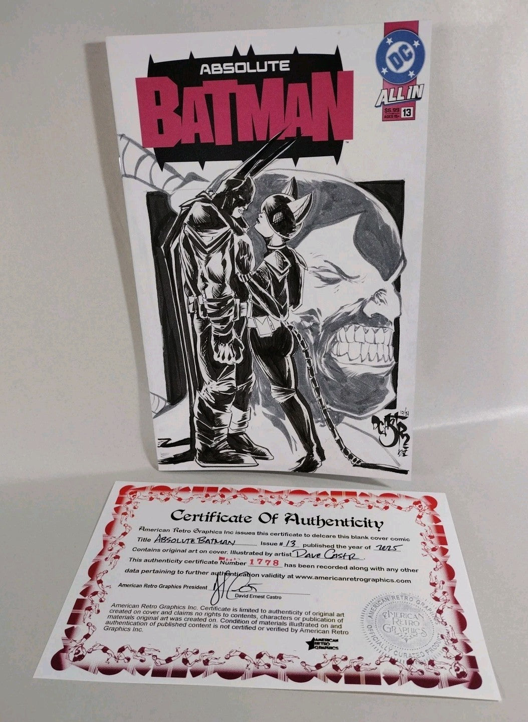 Absolute Batman 13 (2025) DC Comic Sketch Variant Cvr W Original Dave Castr Art