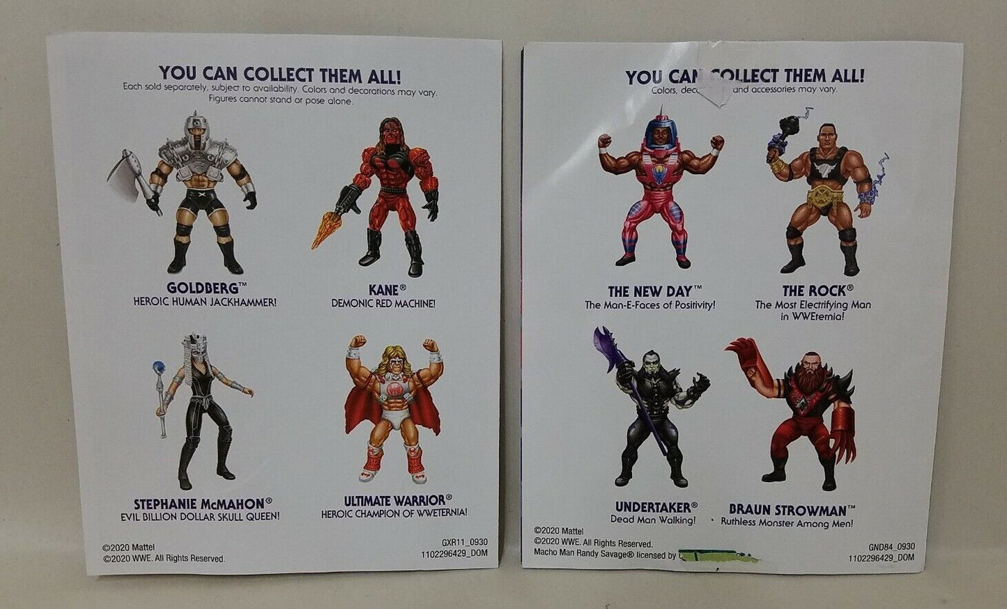 Masters Of The WWE (2020) Comics The Rock Wave 3 & Ultimate Warrior Wave 6