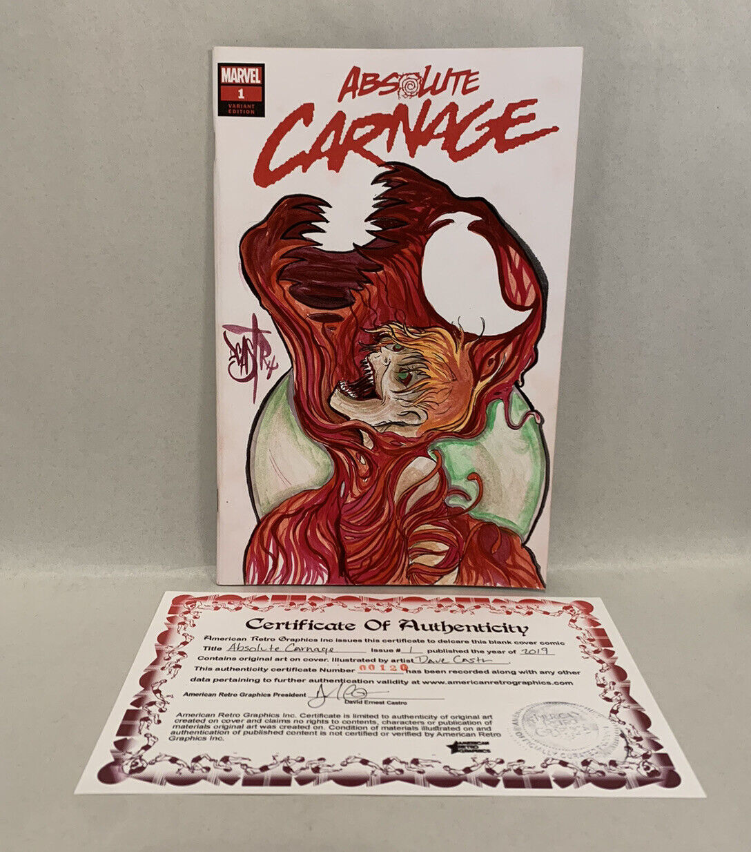 ABSOLUTE CARNAGE #1 Blank Sketch Variant Cover Comic W Original Art