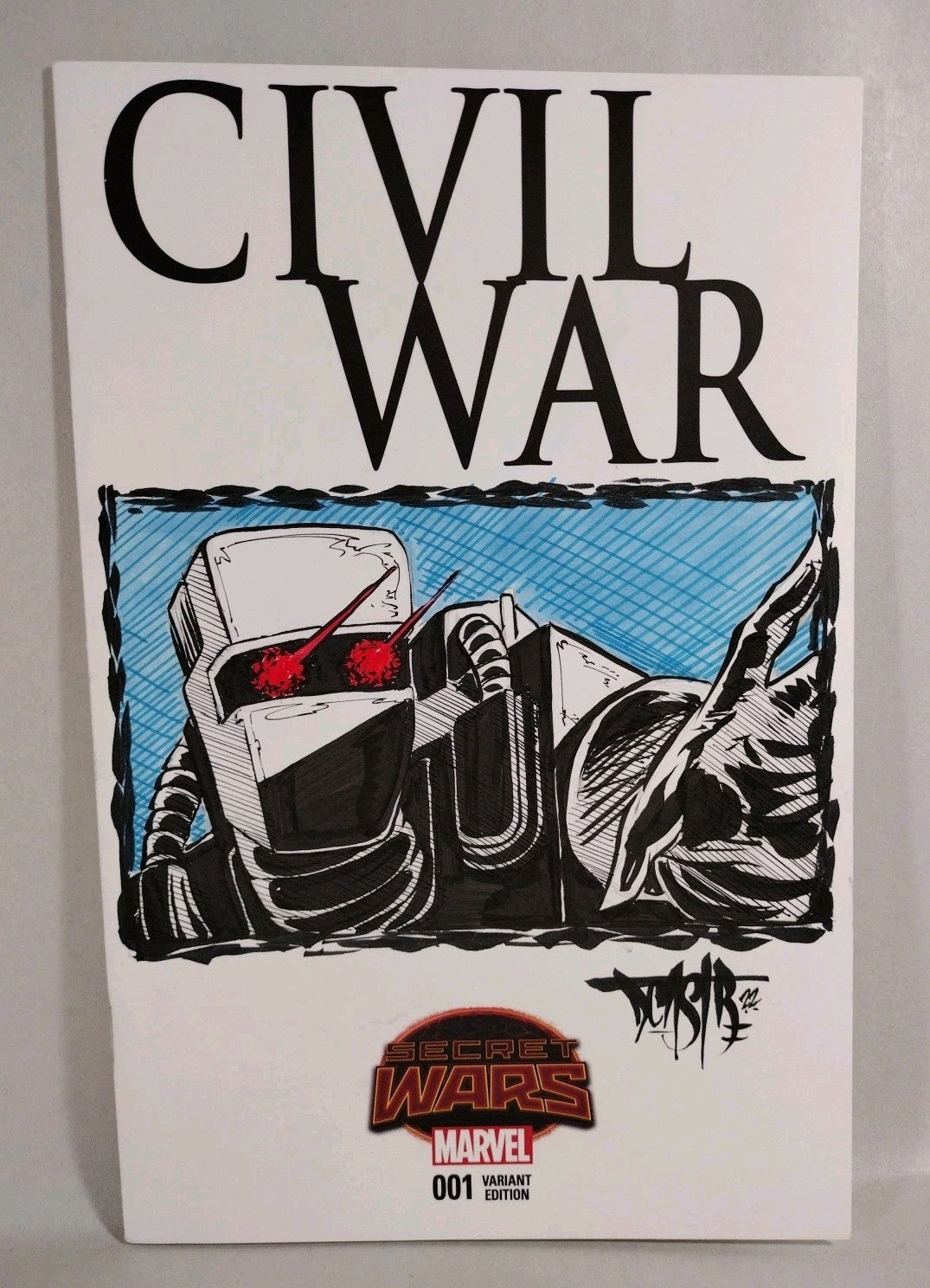CIVIL WAR #1 (2015) Marvel Sketch Variant Comic W Original Dave Castr ROM Art