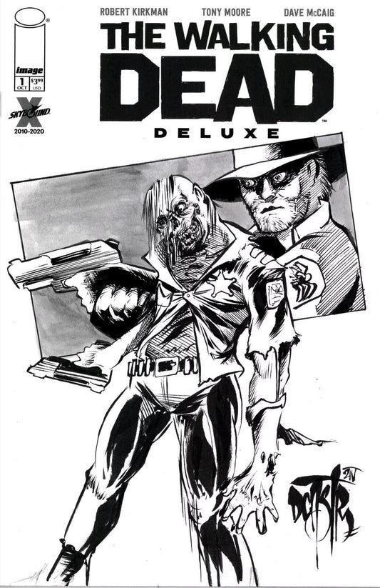 WALKING DEAD DELUXE #1 Sketch Variant Cover Comic W Original Art Dave Castr