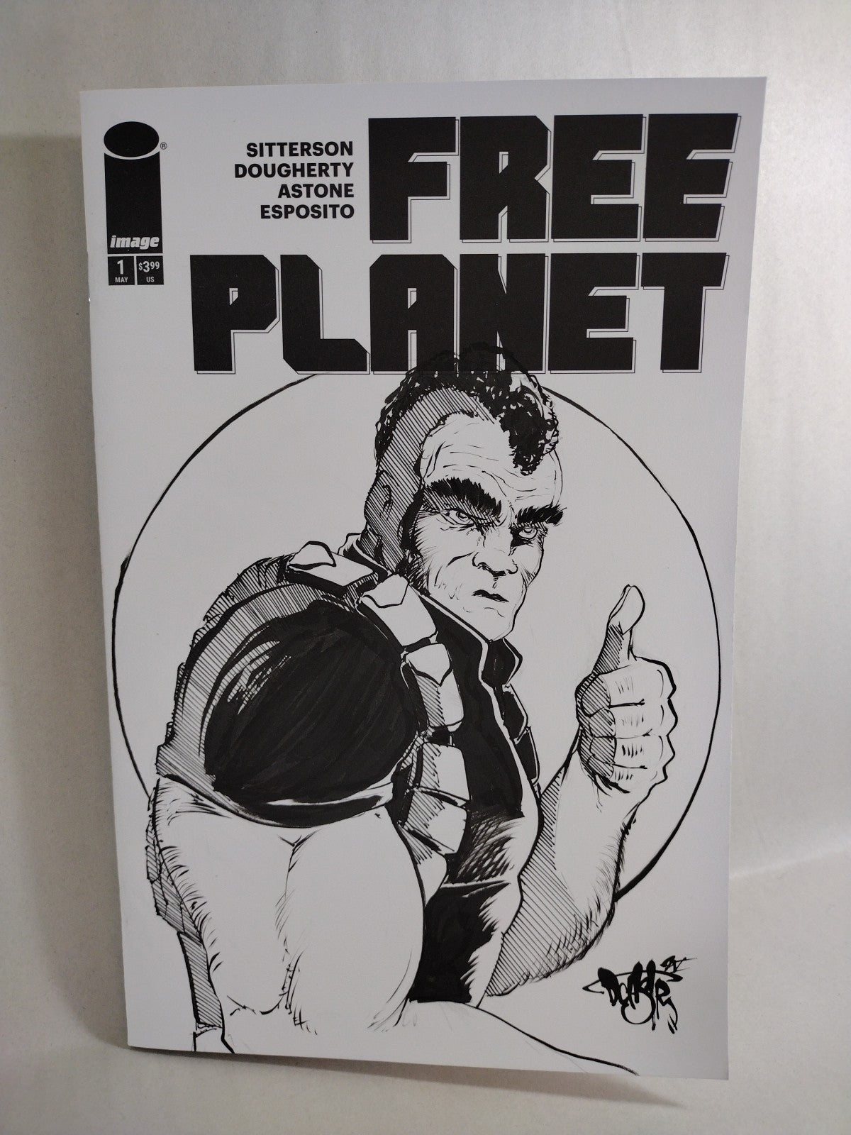 Free Planet #1 (2025) Image Comic Sketch Cover Variant W Original Dave Castr Art