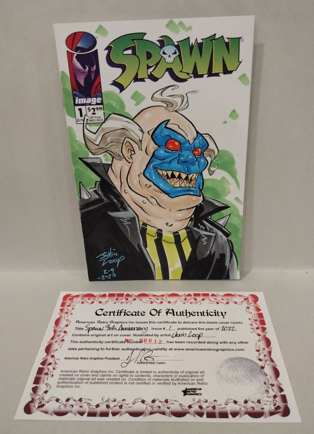 Spawn 1 30th Anniversary 2022 Blank Cover Image Comic w Original Jevin Loop Art