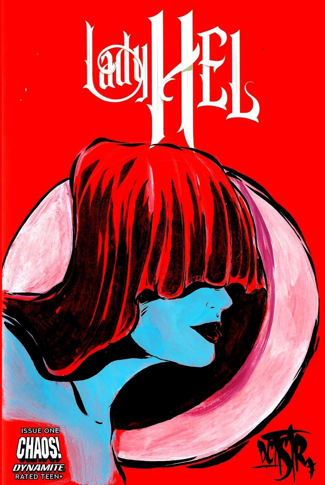 Lady Hel #1 (2022) Dynamite Red Sketch Cover Var Comic w Original Art Dave Castr