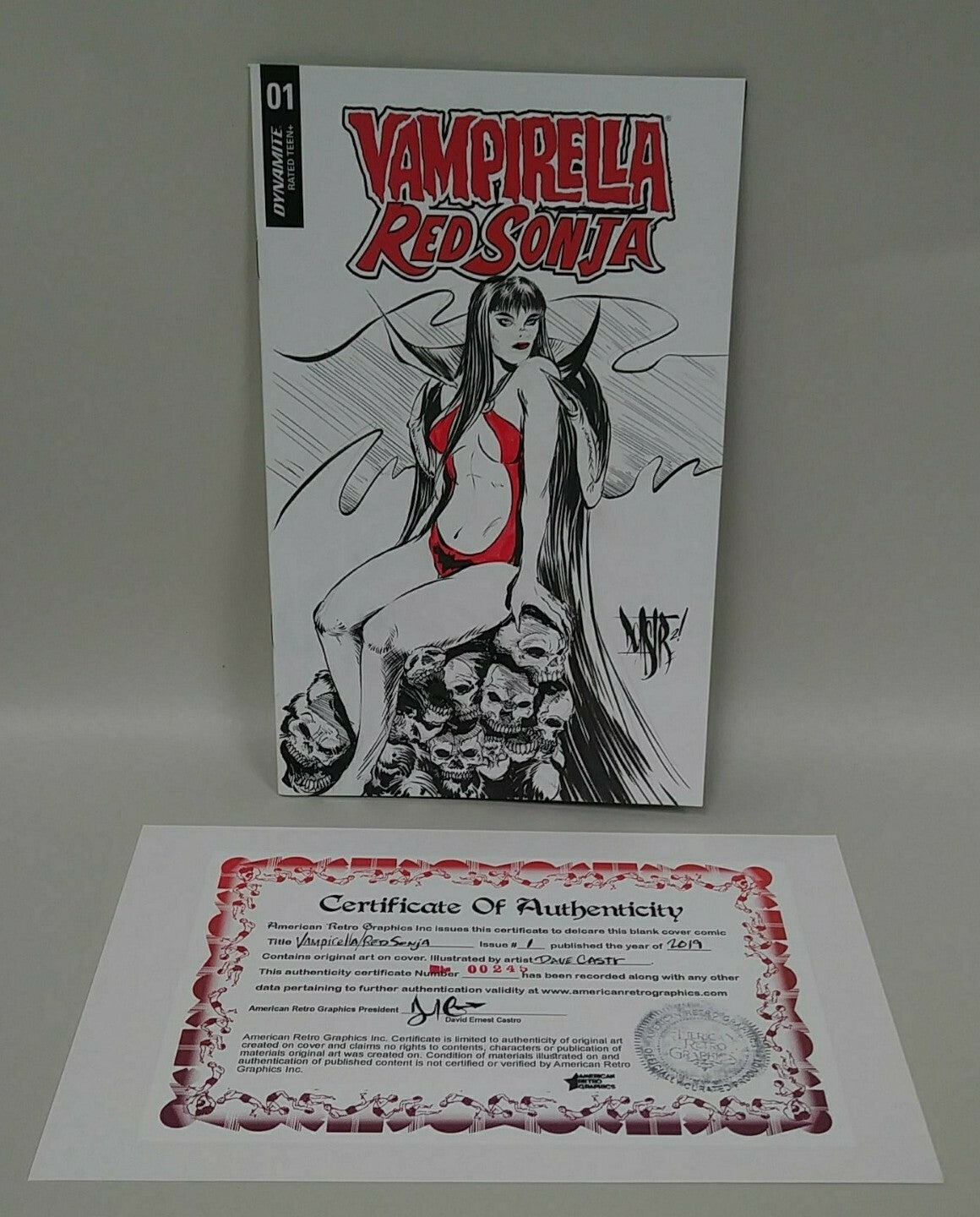 Vampirella Red Sonja #1 (2019) Dynamite Sketch Cover Comic W Original DCastr Art