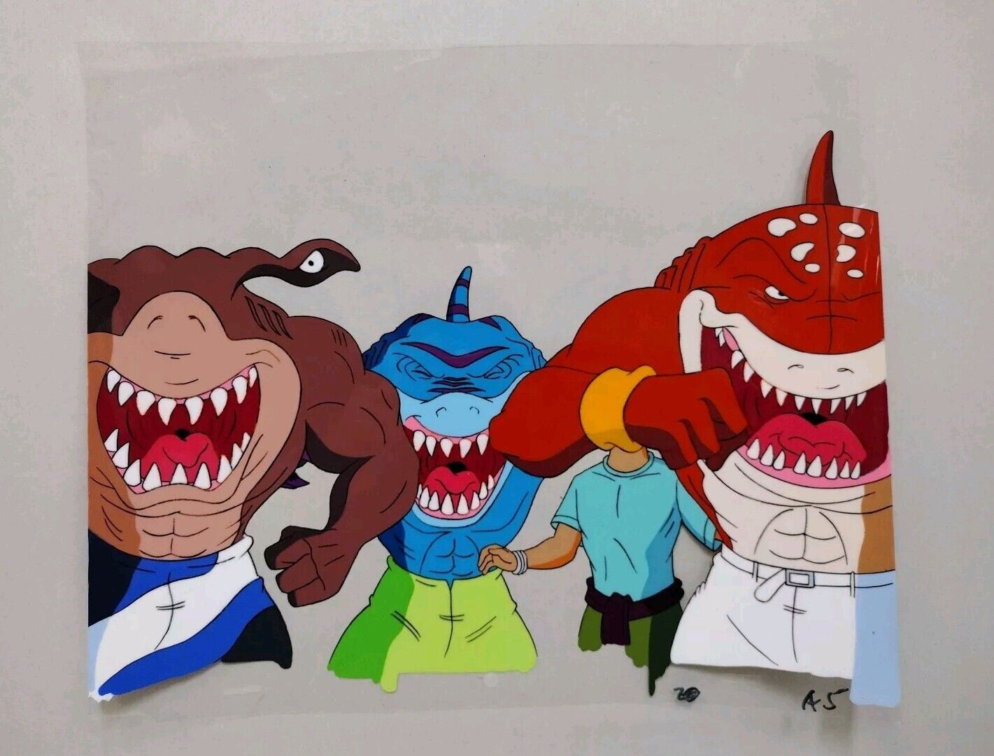 Street Sharks 1996 Original Animation Production Cel Slammu Streex Jab W Drawing