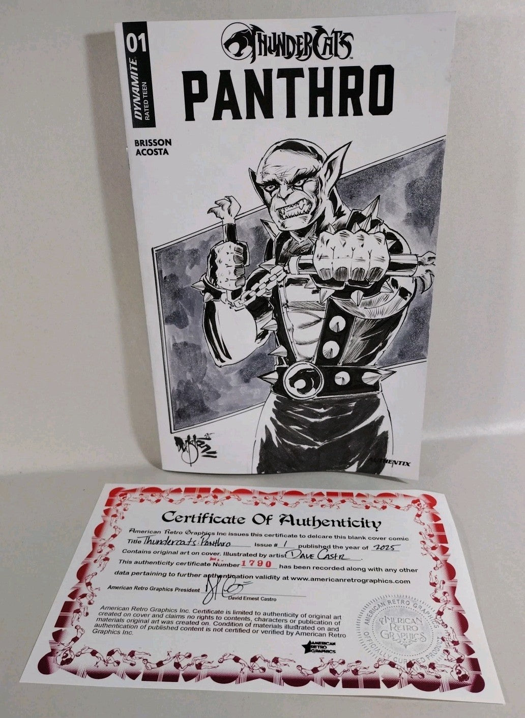 Thundercats Panthro 1 (2025) Dynamite Sketch Cover Comic W Original DCastr Art