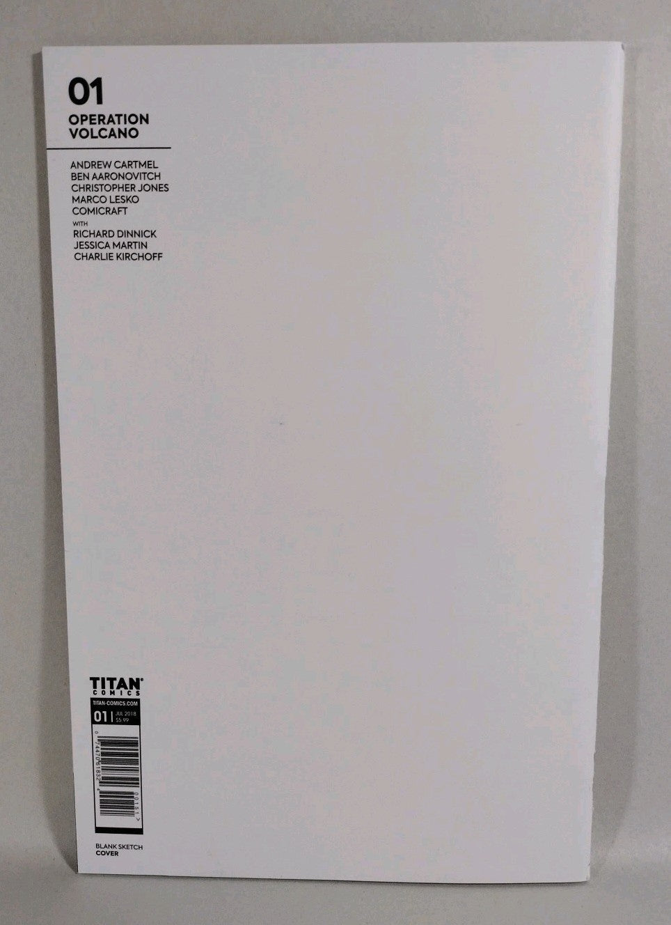 Doctor Who The Seventh Doctor #1 (2018) Titan Blank Sketch Variant Cvr Comic NM
