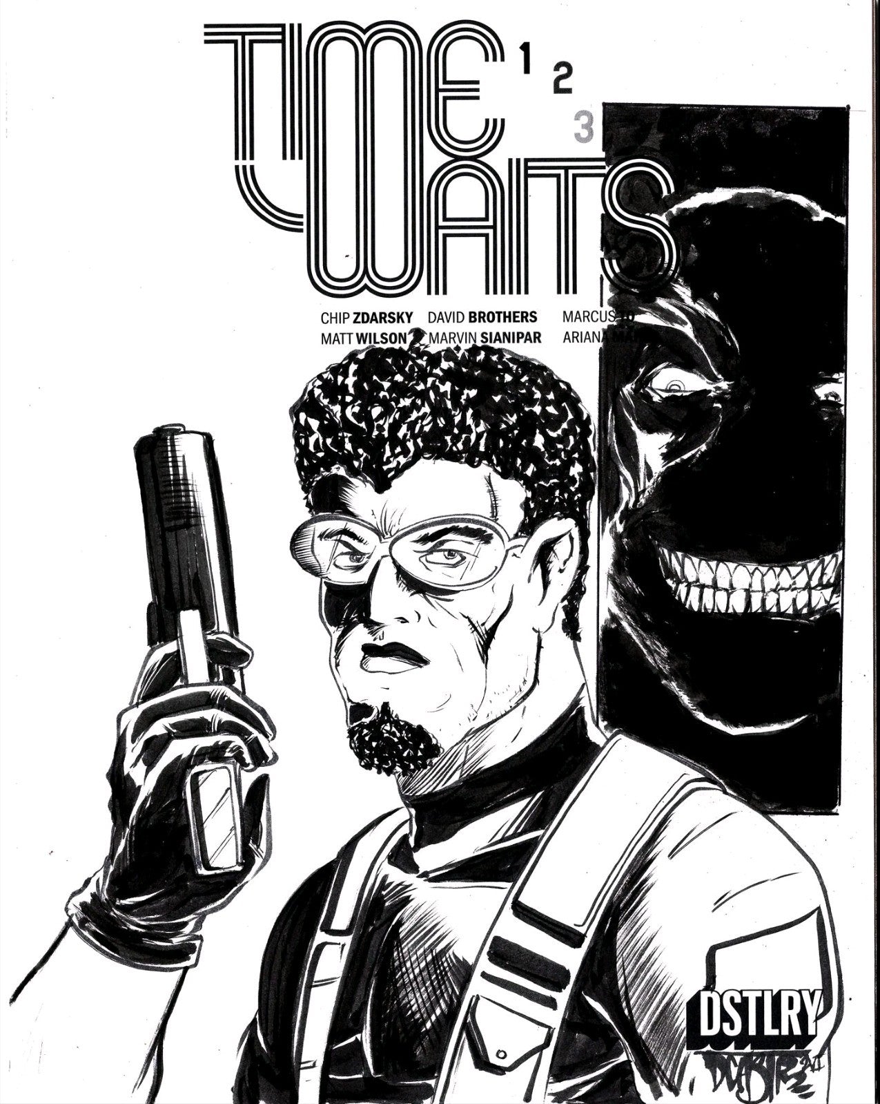 Time Waits #1 (2024) DSTLRY Sketch Cover Comic W Orignal Dave Castr Art ARG COA