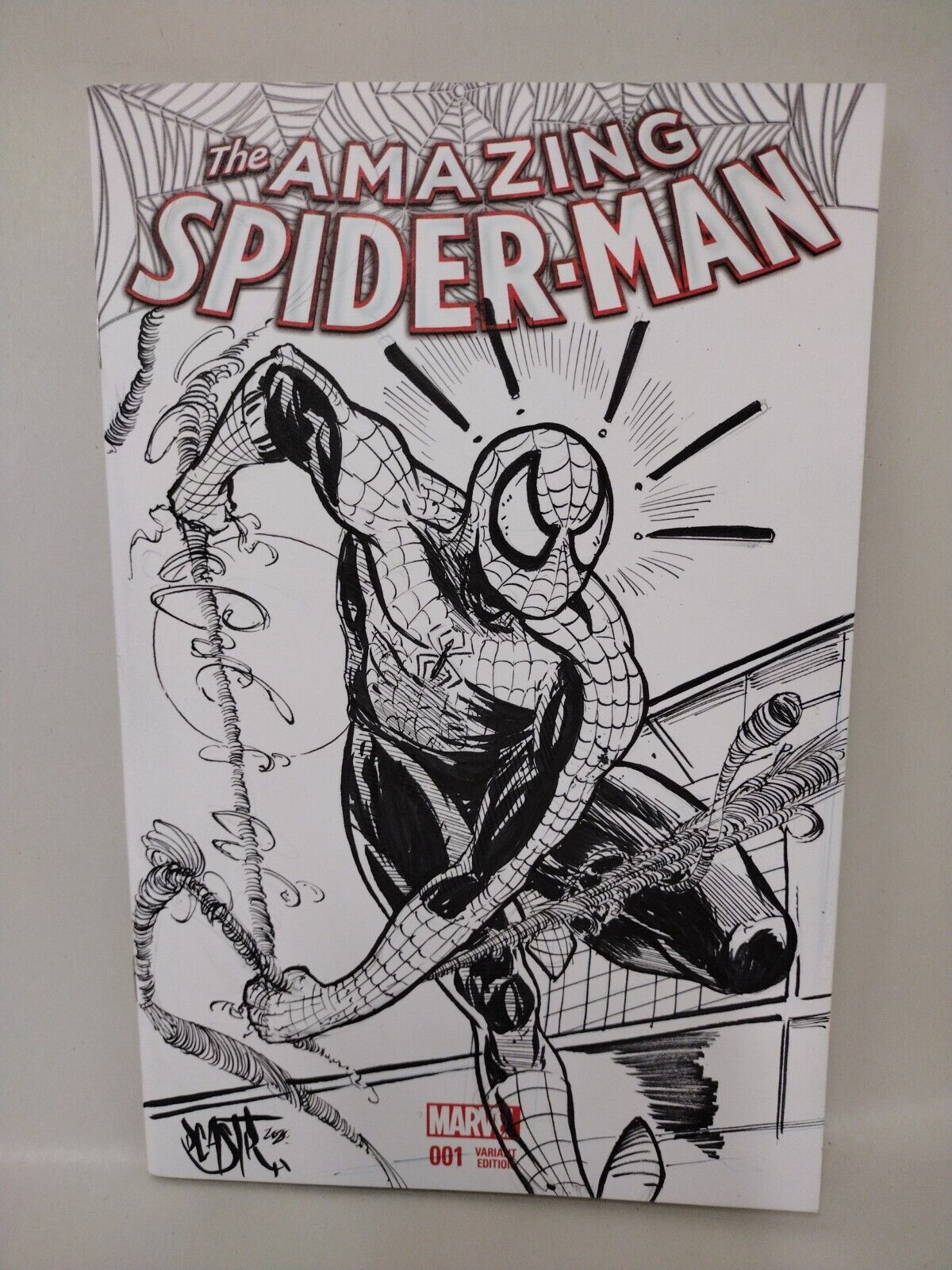 Amazing Spider-Man (2015) #1 Blank Cover Variant Comic W Original DCastr Art