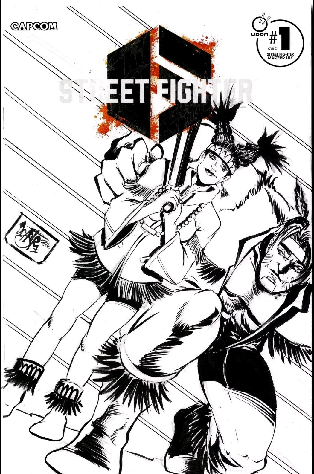 Street Fighter Masters LILY #1 UDON Blank Variant Comic W Original DCastr Art