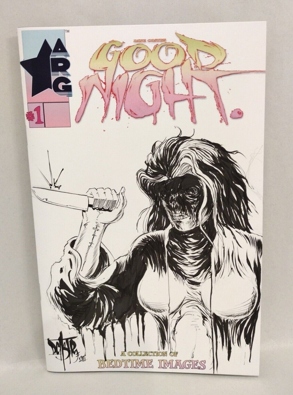 Dave Castr's Good Night #1 Sketch Variant ARG Comic w Original Slasher Art