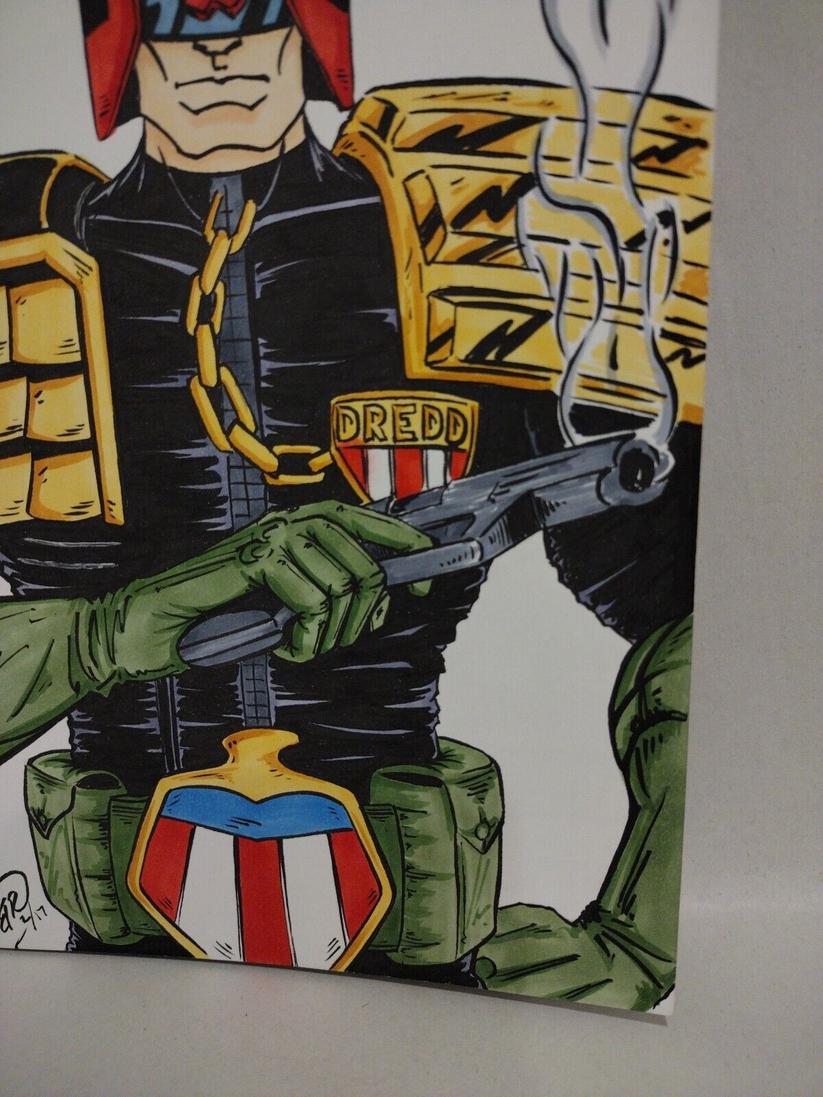 JUDGE DREDD #1 (2015) Sketch Variant Cover Comic W Original Brett Ruppert Art