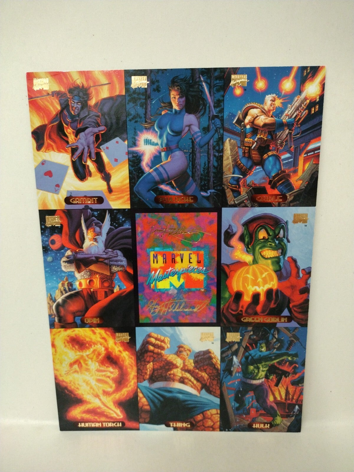 Beavis & Butthead Marvel Masterpieces (1994) Fleer Uncut 9 Promo Card Sheets
