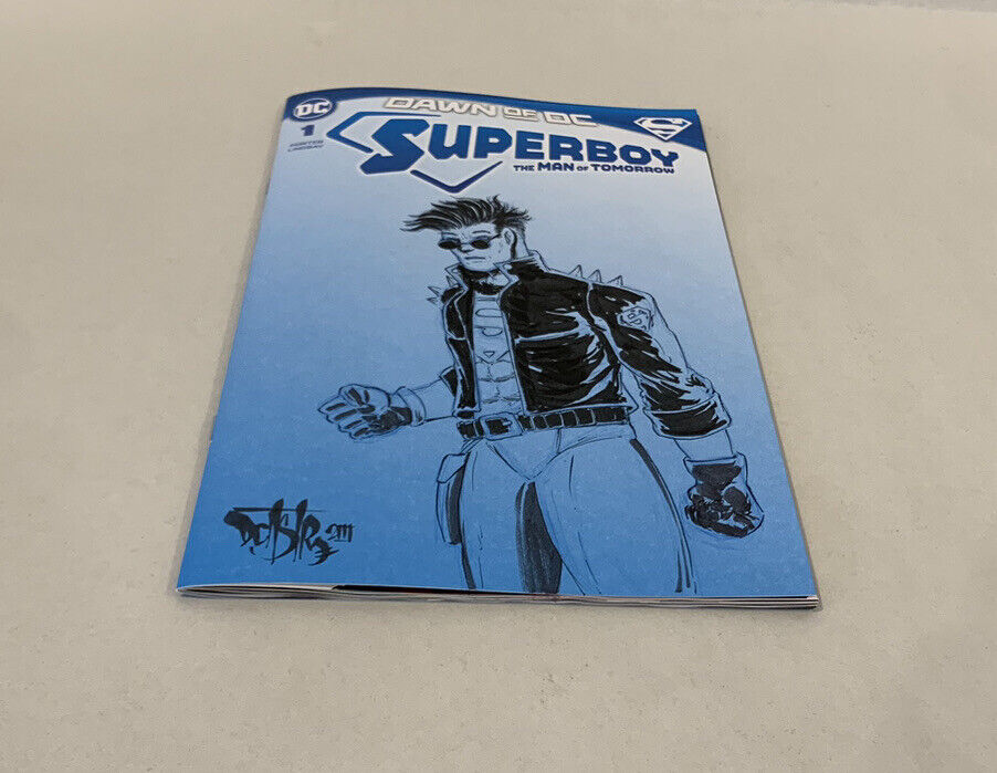 SUPERBOY MAN OF TOMORROW #1 Blank Cover Variant Comic w Original DAVE CASTR Art